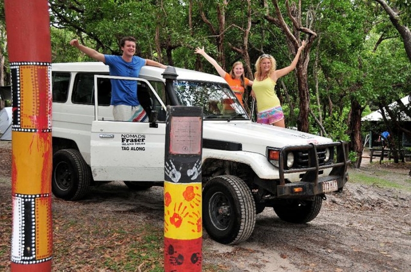 Fraser Tours Hero Image For <p>Driving on a Tag Along Tour, Fraser Island</p>
