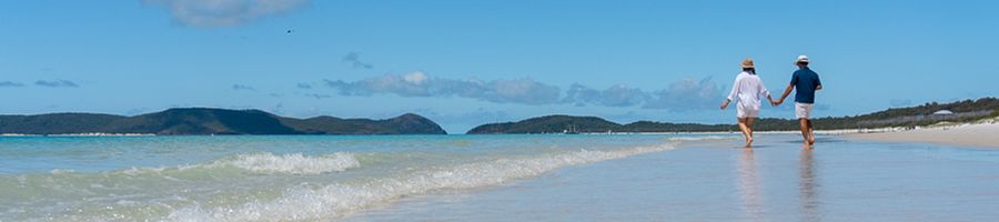 Milady, Sailing Whitsundays, Couple on Whitehaven Beach