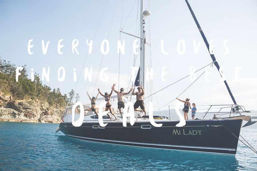 Mi Lady jumping off the boat. Best Deals Whitsundays