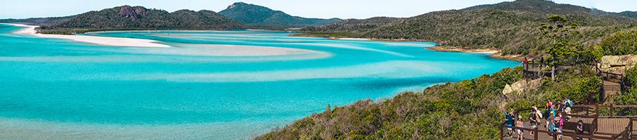 Whitehaven Beach swirling sands from Hill Inlet Lookout, the Whitsundays