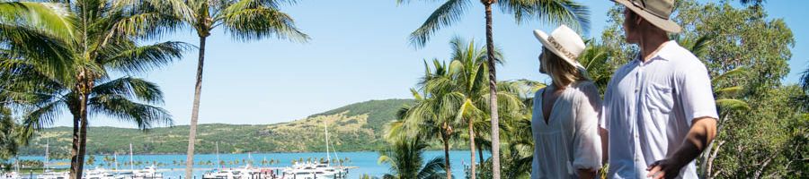 Hamilton Island couple walking on hamilton island