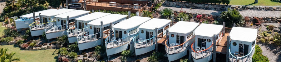 A shot of the bungalows at Freedom Shores