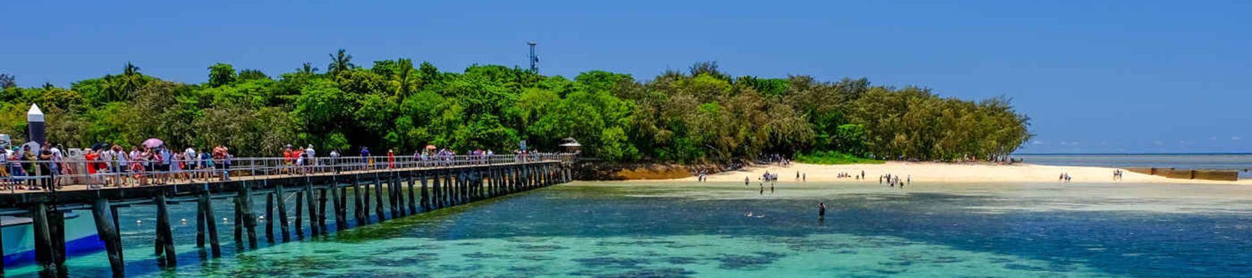 Green Island shot with the jetty, turquoise