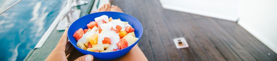 Whitsundays New Horizon Breakfast A bowl of cereal ondeck New Horizon Whitsudays