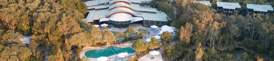 Kingfisher Bay Resort Aerial image of Kingfisher Bay Resort in the Kgari wilderness