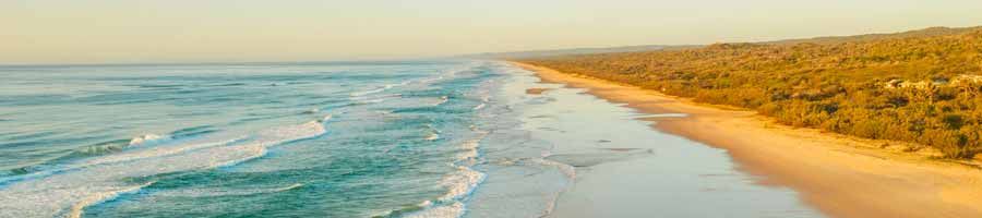 K'gari Coastline aerial view of fraser coast