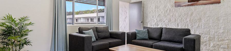 two lounges in a living area of kgari beach resort