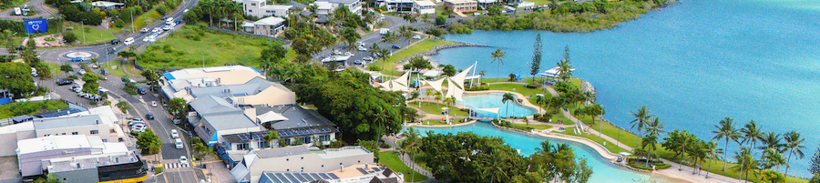 Airlie Beach A drone shot of Airlie Beach