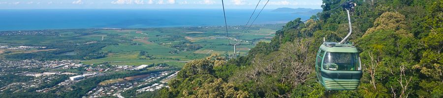 Skyrail Cairns scenic view of the Coral Sea