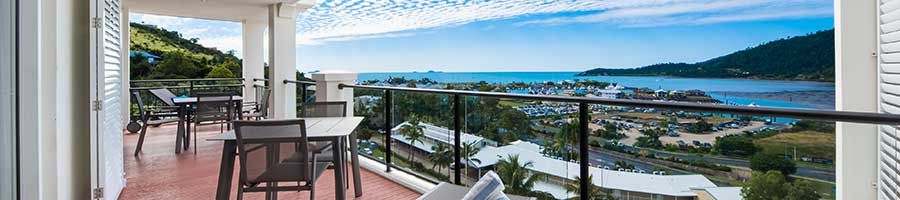 balcony with water views