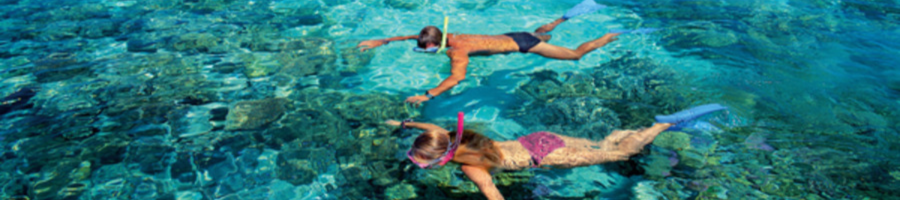 Couple snorkelling at Green Island