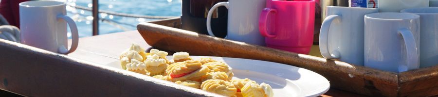 Providence Food & Drink Tray of cookies with coffee and tea