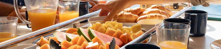 food platter at breakfast on Milady