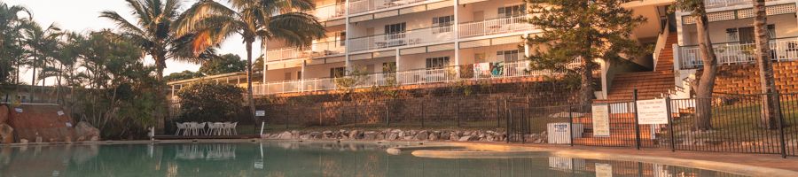 K'gari Beach Resort pool at sunrise