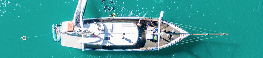 A ship in the blue Whitsunday waters