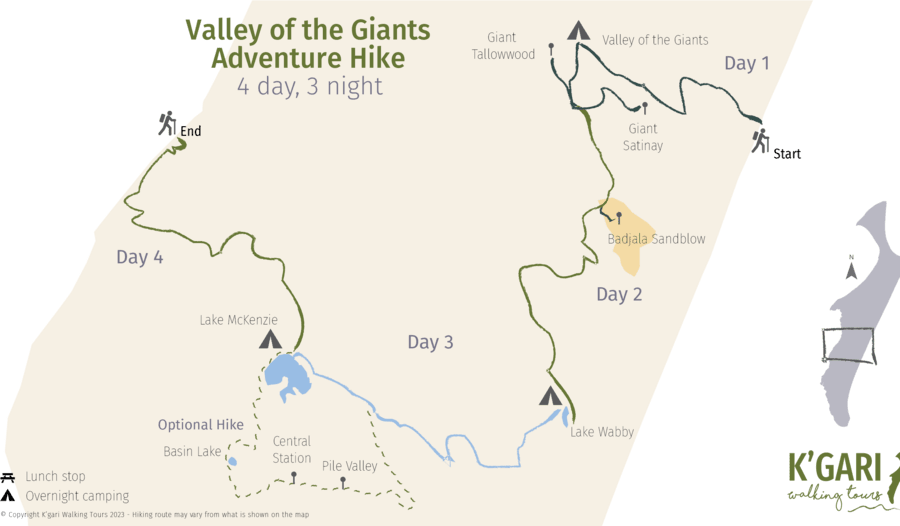 Valley of the Giants hiking map