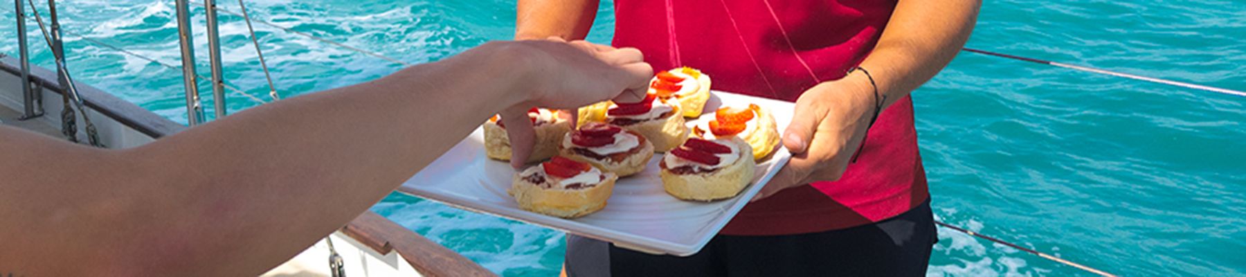 A platter of scones onboard Lady Enid