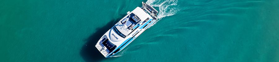 Sealink vessel from top down in the Whitsunday waters
