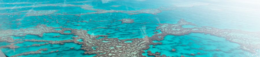 Great Barrier Reef  Great Barrier Reef from above, turquoise blue hues