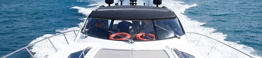MV Alfie birds eye view shot on the water