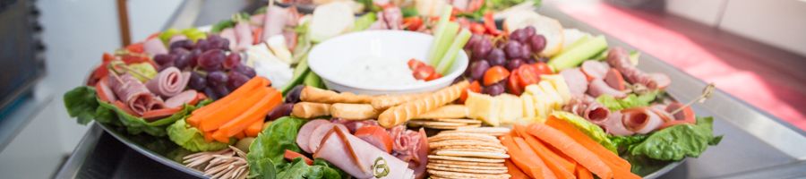 lunch spread on a reef boat tour