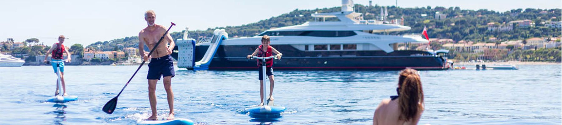 SUPs Family SUPing in the water