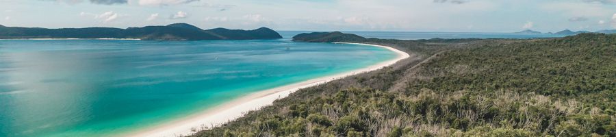 Whitehaven beach Whitehaven drone shot ocean and forest