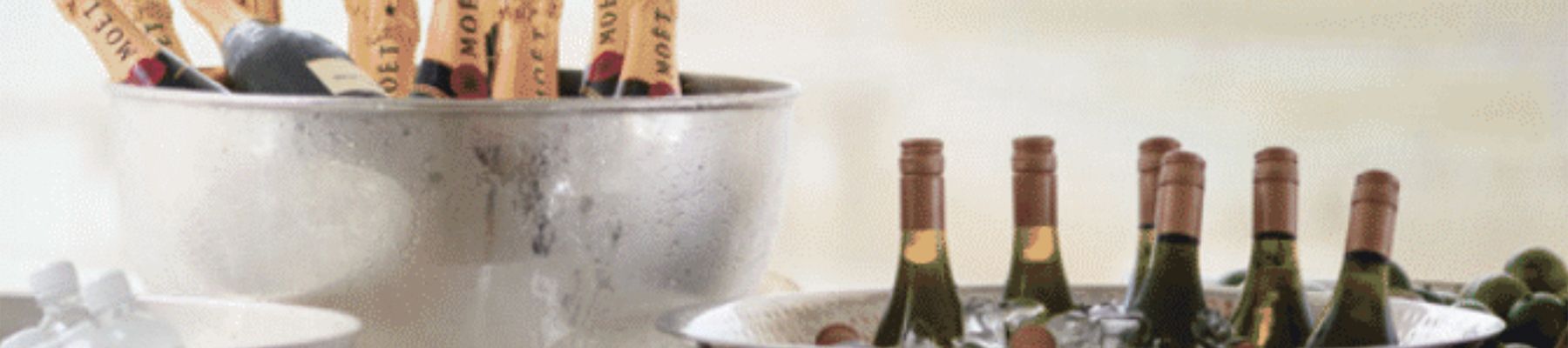Ice bucket filled with Moet champagne