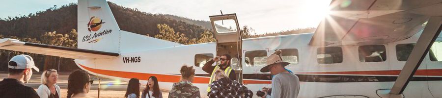 GSL Scenic Plane Plane with pilot ready for flight in runway