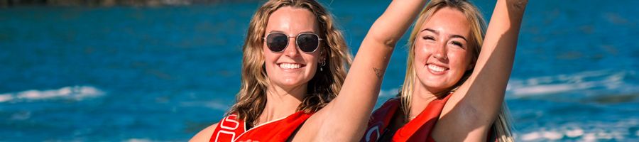 two women on a jetski