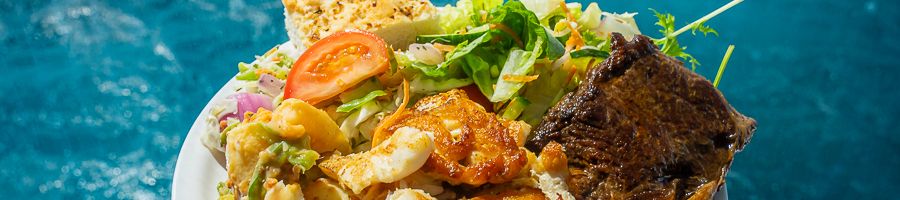 BBQ lunch selection on Evolution Reef Cruise