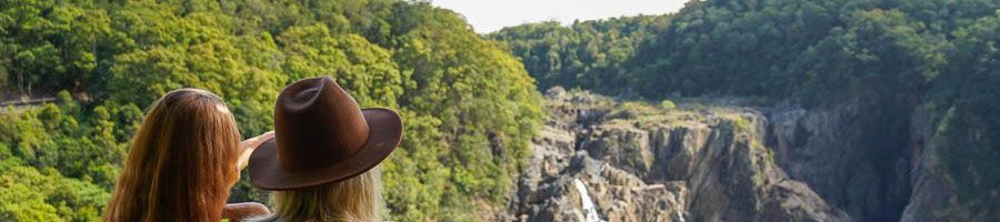 Girls enjoying view of Barron Gorge from Edge Lookout
