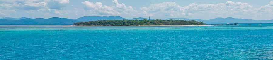great barrier reef island aerial view