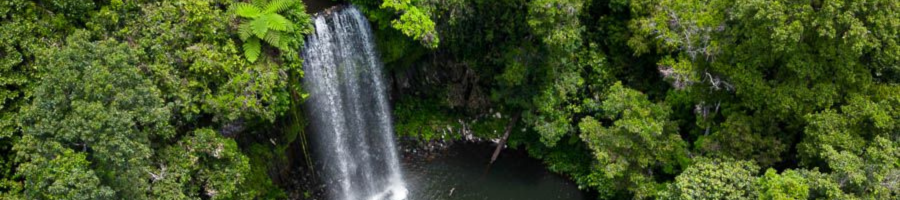 Millaa Millaa waterfall aerial view