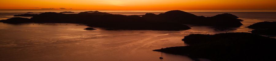 Sunset Whitsunday Islands orange sunset over the whitsunday islands