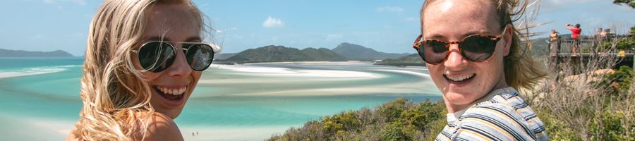Hill Inlet Lookout, Whitsundays Two students at Hill Inlet Lookout