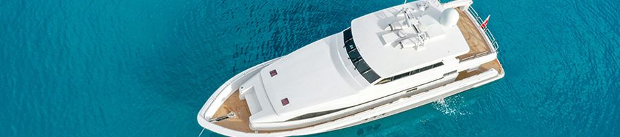 Segara Superyacht aerial shot of Segara Superyacht on the water