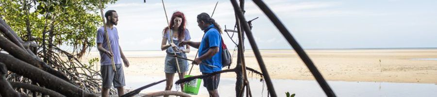 group learning to fish with an indigenous guide