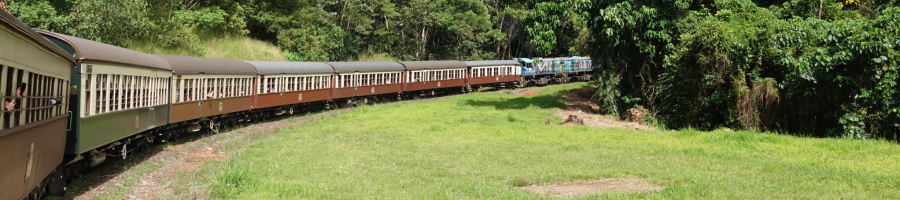 Kuranda Scenic Railway Kuranda Scenic Railway Train winding around the mountain range