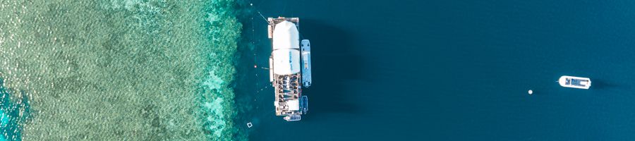 Outer Reef Pontoon Outer Reef Pontoon sitting next to the reefs