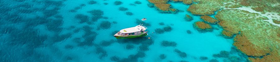 Viper Outer Reef viper boat moored next to the outer great barrier reef