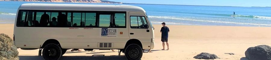 Double Island Point in Queensland, Australia A 4WD bus from Epic Ocean Adventures in Noosa