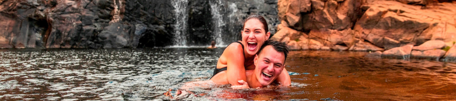 Couple swimming at Edith Falls