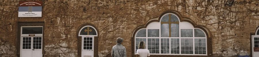 Coober Pedy Australia people walking through coober pedy historic town