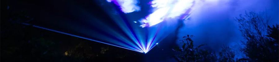 Illumina Kgari blue light show in the night sky