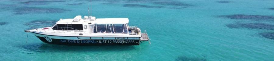 ABC snorkel charters vessel on the water near port douglas