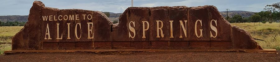alice springs welcome sign australia outback