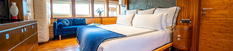 Master Cabin LUMIR master cabin inside a luxury superyacht whitsundays