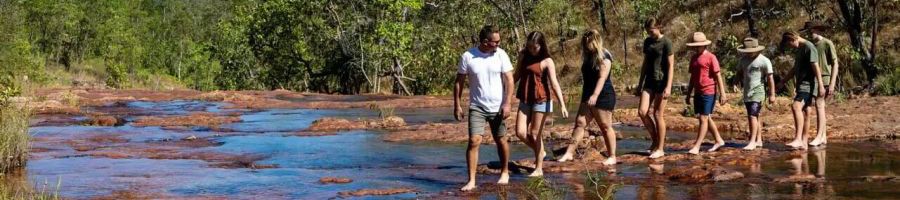 tour group walking through litchfield national park