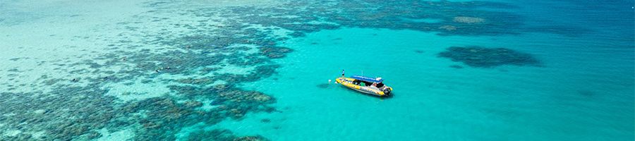 ocean safari boat over the great barrier reef